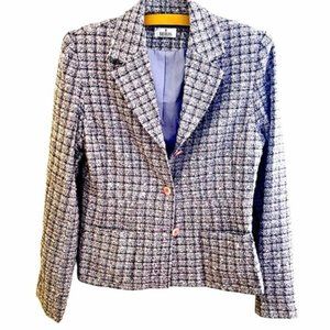 Bill Blass vintage tweed blazer, jacket. Lavender